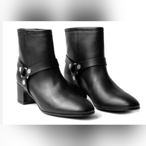 ZADIG & VOLTAIRE Leather Block Heel Ankle Boots - Picture 1 of 9